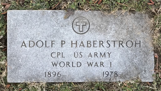Adolf P. Haberstroh Grave Marker